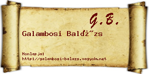Galambosi Balázs névjegykártya